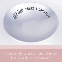 10Th Anniversary Tin Gifts – 4 In., Engraved, Aluminum Wedding Ring Holder Dish