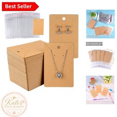 Elegant 150 Set Earring Card Holders in Kraft Paper with Bags – Eco-Friendly DIY