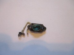 Sterling Silver Clasp with Blue Glass Stone