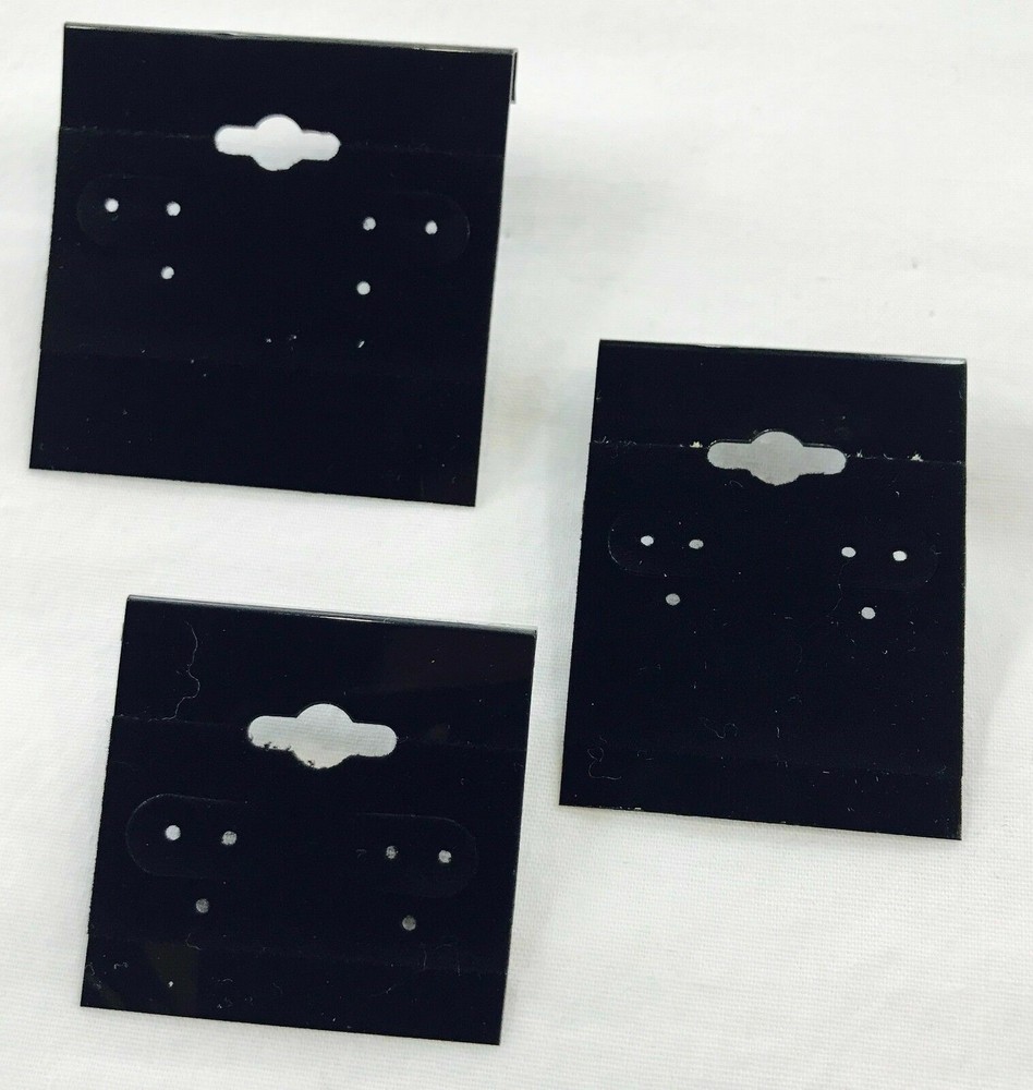 Black Earring Card Display Hanging Jewelry Display Cards – 2 Sizes (100 Pcs)