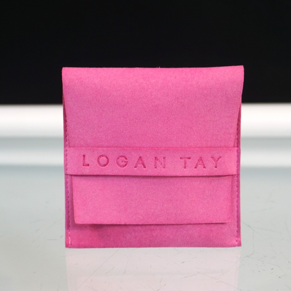 Logan Tay Barbie Pink Faux Suede Jewelry Pouch Storage Travel Bag 4 x 3.75 in