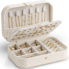 Travel Jewelry Box PU Leather Organizer Storage Case With Removable Dividers