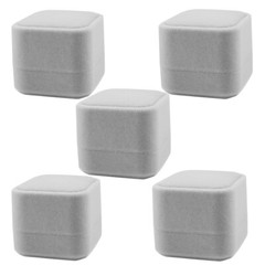 5/10/20pk Velvet Gift Box Earring Ring Display Case For Wedding Engagement Gray