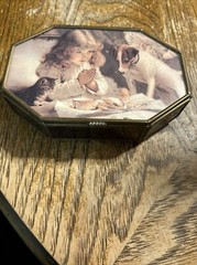 Vintage Charles Burton Brass Mirrored Glass Jewelry Box The Balliol Company EUC