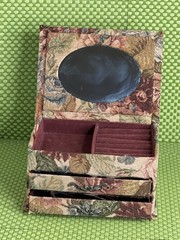 Vintage 1990’s Floral Jewelry Box w/Mirror Plus 2 Drawers