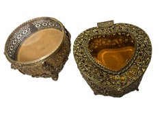 2 Vintage Filigree jewelry baskets. Large Glamorous $125 Pr.