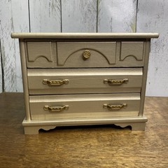Vintage Wood Jewelry Box Walmart 1980s 3 Drawer Cortagecore