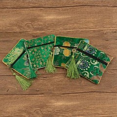 1 Pcs Tassel Fabric Floral Jewelery Bag Packaging Exquisite Quartet Handbags