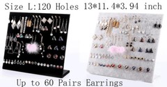 L-Shape Velvet Jewelry Frame Tray Earrings Board Display Counter Rack Organizer