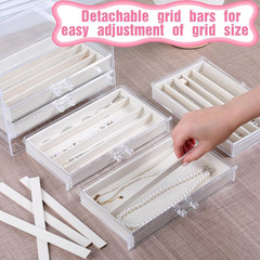 5 Layer Acrylic Necklace Storage Drawer, Dustproof Jewelry Box Organizer with 5