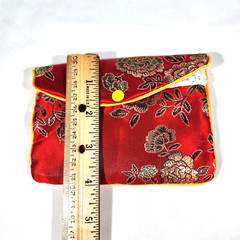 Oriental style red zippered gift, jewelry pouches lot of 4. USA seller!